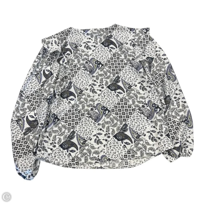 Top Long Sleeve By Loft In Black & White, Size: Xs