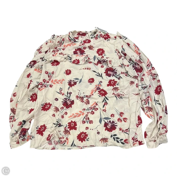 Top Long Sleeve By Loft In Floral Print, Size: M