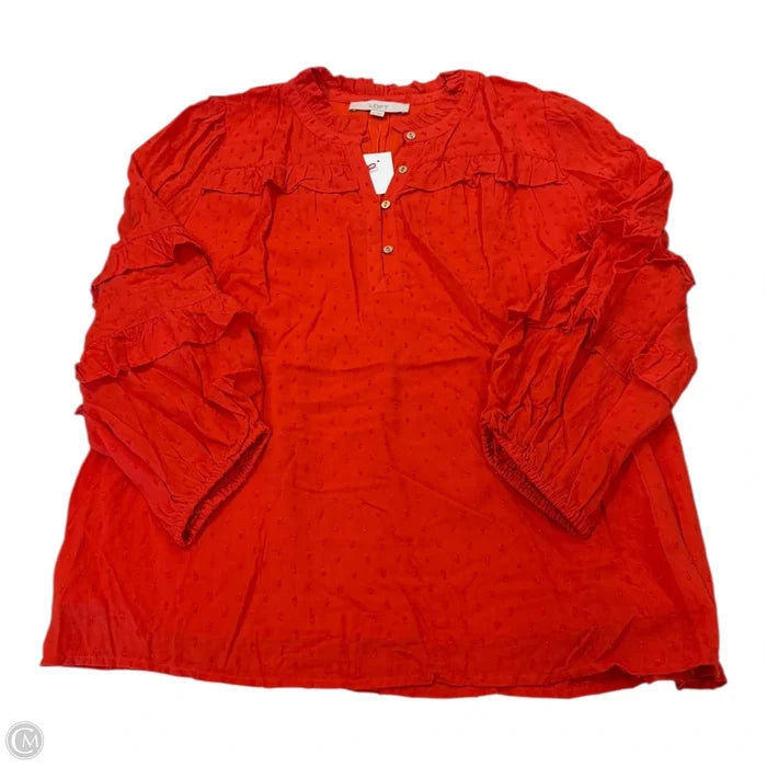 Top Long Sleeve By Loft In Orange, Size: M