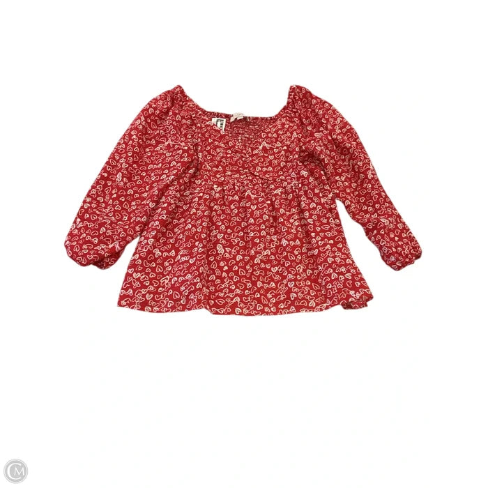 Top Long Sleeve By Loft In Red, Size: 8