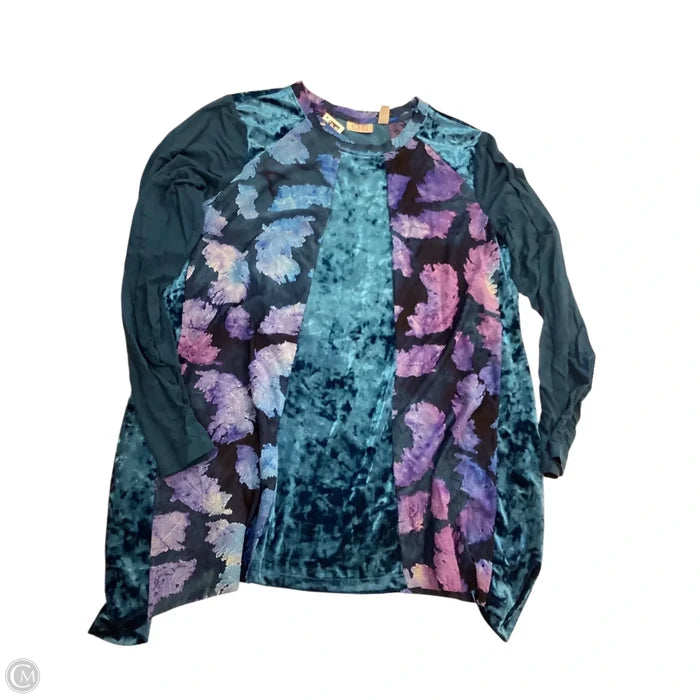 Top Long Sleeve By Logo In Blue & Purple, Size: L