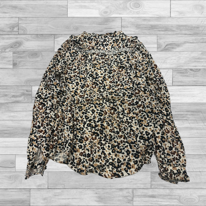 Top Long Sleeve By Maeve In Leopard Print, Size: 2