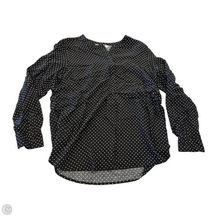 Top Long Sleeve By Old Navy In Polkadot Pattern, Size: L