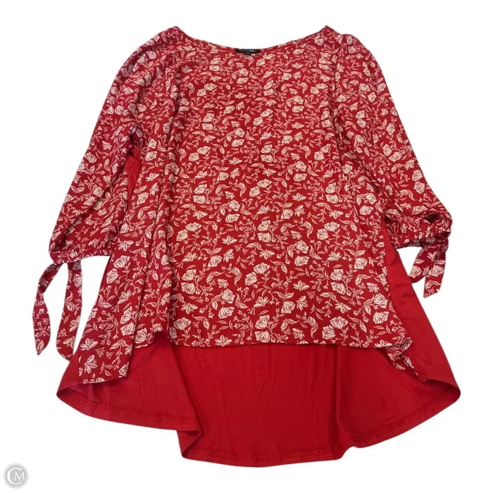 Top Long Sleeve By Papermoon In Red, Size: 2x