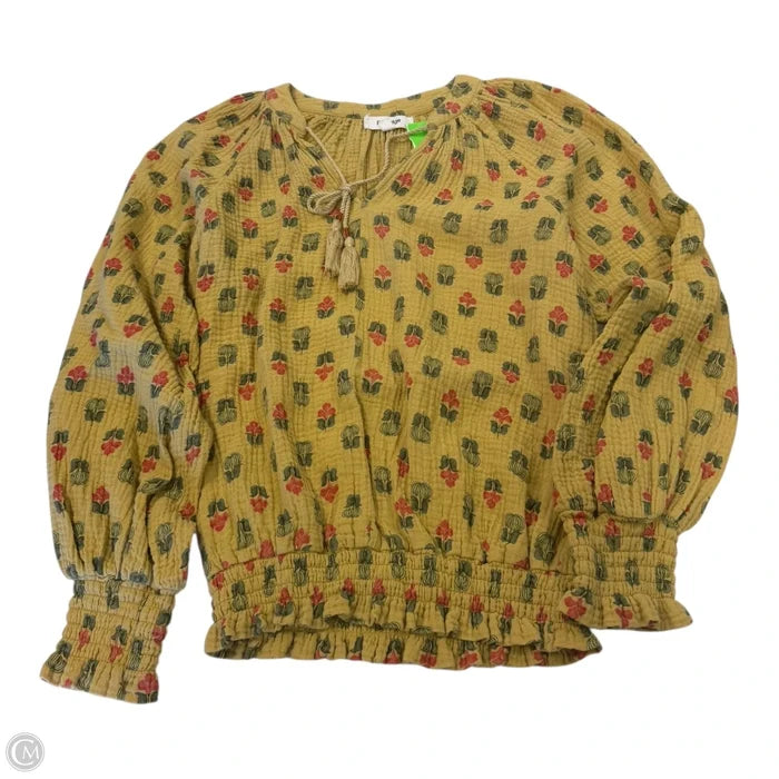 Top Long Sleeve By Porridge In Floral Print, Size: S
