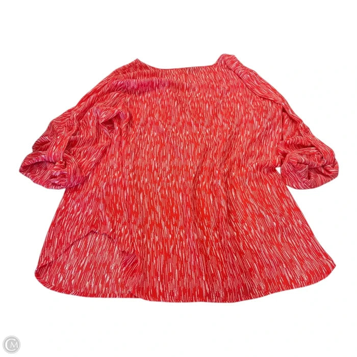 Top Long Sleeve By Romans In Red & White, Size: 18