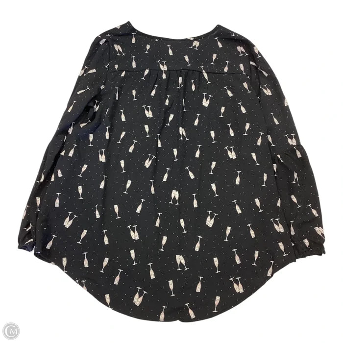 Top Long Sleeve By Roz And Ali In Black, Size: M