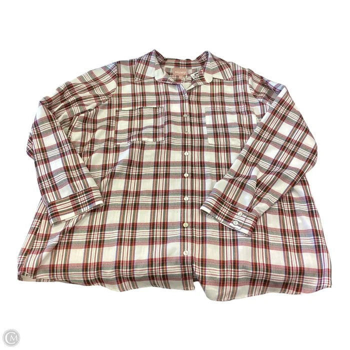 Top Long Sleeve By Show Me Your Mumu In Plaid Pattern, Size: Xxl
