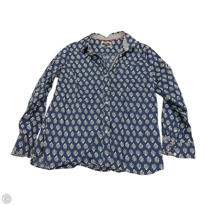 Top Long Sleeve By Talbots In Navy, Size: L