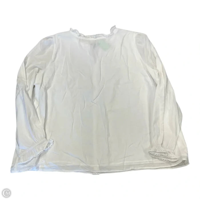 Top Long Sleeve By Talbots In White, Size: Xl