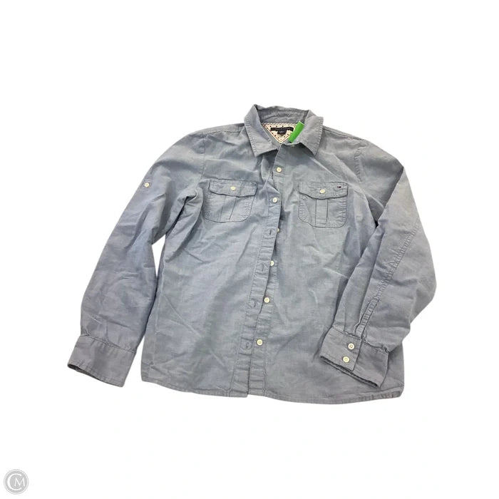 Top Long Sleeve By Tommy Hilfiger In Blue, Size: L