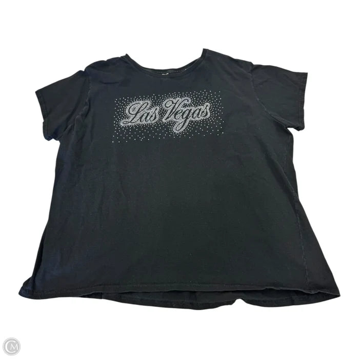 Top Short Sleeve Basic By Clothes Mentor In Black, Size: L