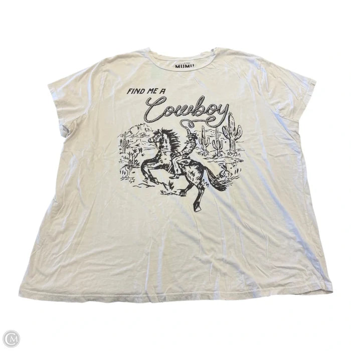 Top Short Sleeve Basic By Show Me Your Mumu In Cream, Size: Xl