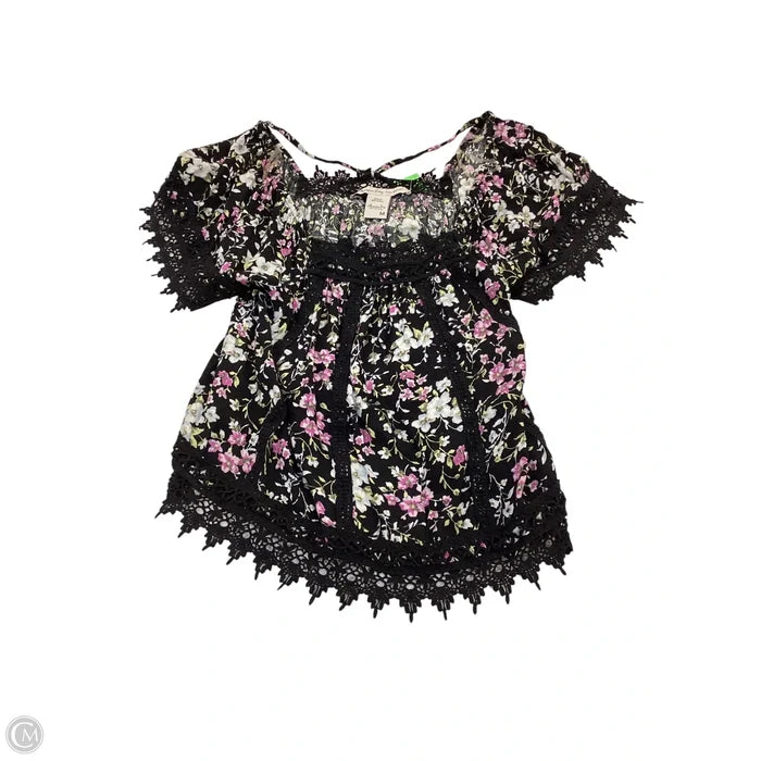 Top Short Sleeve By American Rag In Floral Print, Size: M