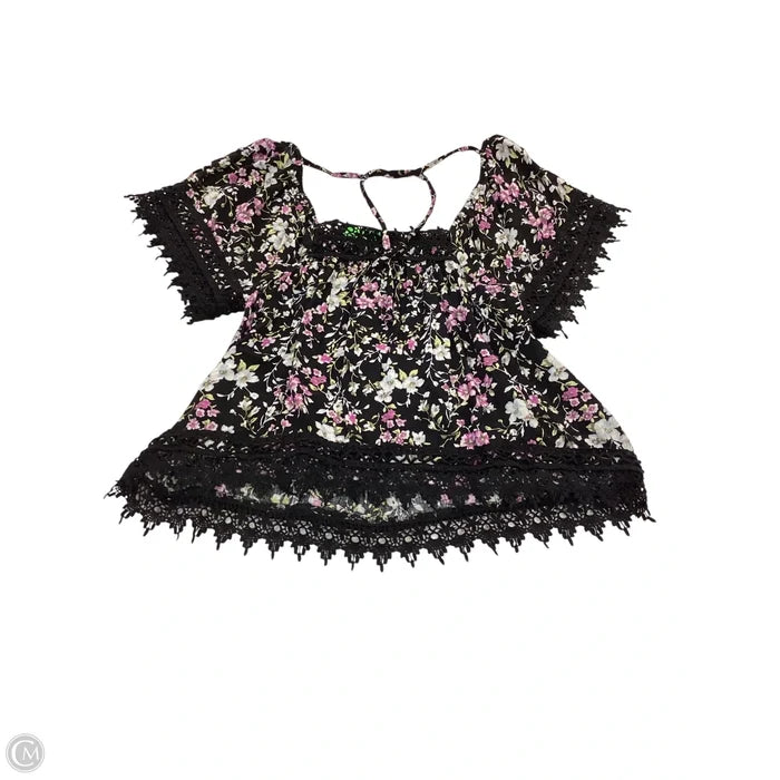 Top Short Sleeve By American Rag In Floral Print, Size: M