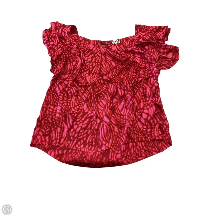 Top Short Sleeve By Banana Republic In Pink & Red, Size: Xl
