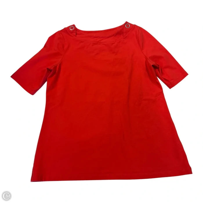 Top Short Sleeve By Denim And Company In Orange, Size: S