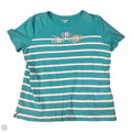 Top Short Sleeve By Kim Rogers In Blue & White, Size: Mp
