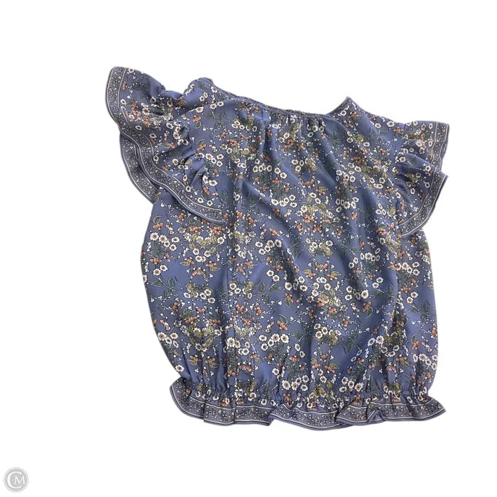 Top Short Sleeve By Max Studio In Blue, Size: S