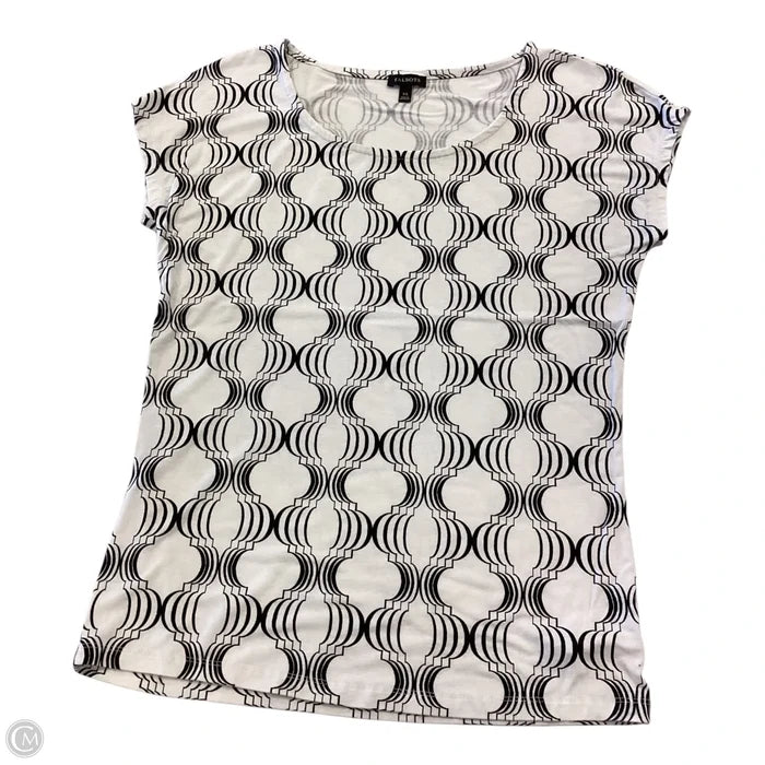 Top Short Sleeve By Talbots In Black & White, Size: Xs