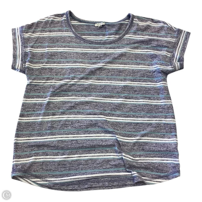 Top Short Sleeve By Talbots In Striped Pattern, Size: M