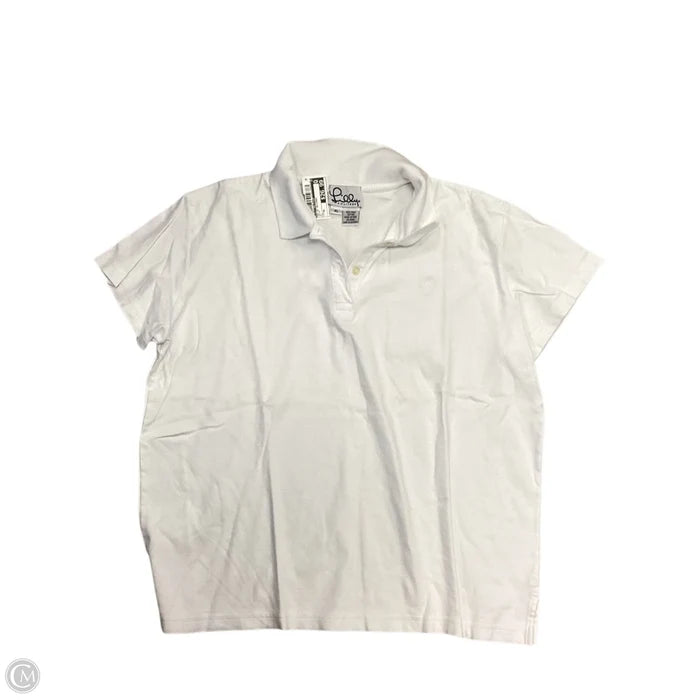 Top Short Sleeve Designer By Lilly Pulitzer In White, Size: Xl