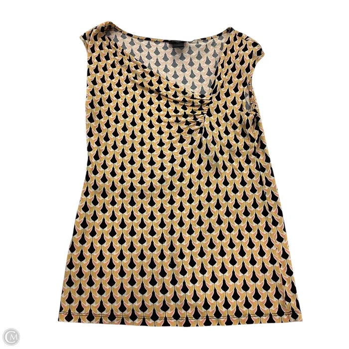 Top Sleeveless By Ann Taylor In Black & Yellow, Size: S