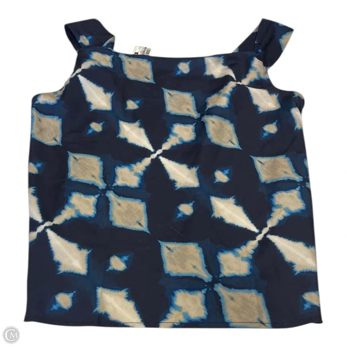 Top Sleeveless By Banana Republic In Blue & Cream, Size: L