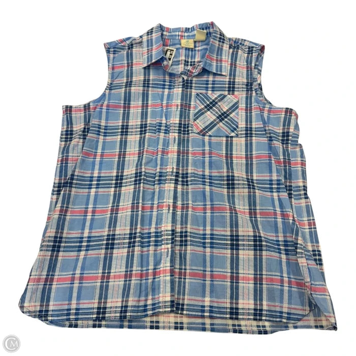 Top Sleeveless By Caribbean Joe In Blue, Size: Xlp