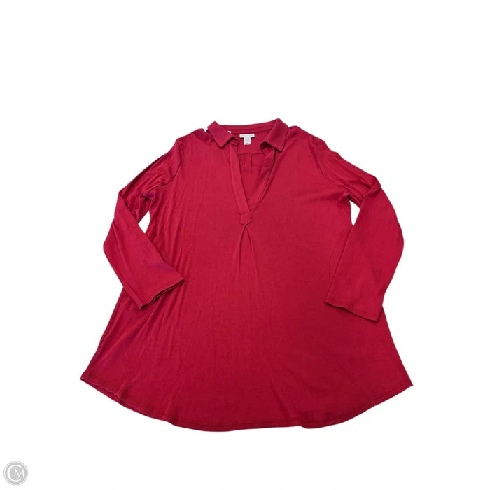 Tunic Long Sleeve By Soft Surroundings In Red, Size: Xl