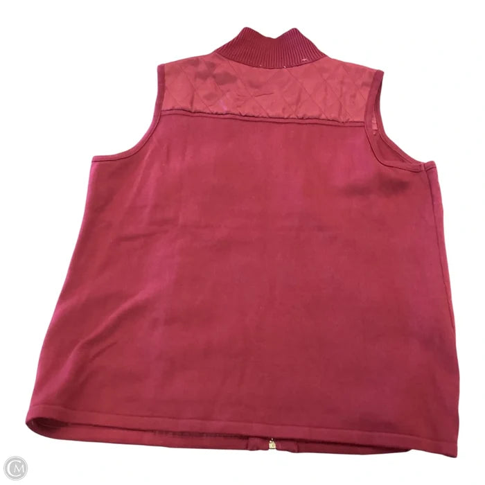 Vest Puffer & Quilted By Susan Graver In Maroon, Size: L