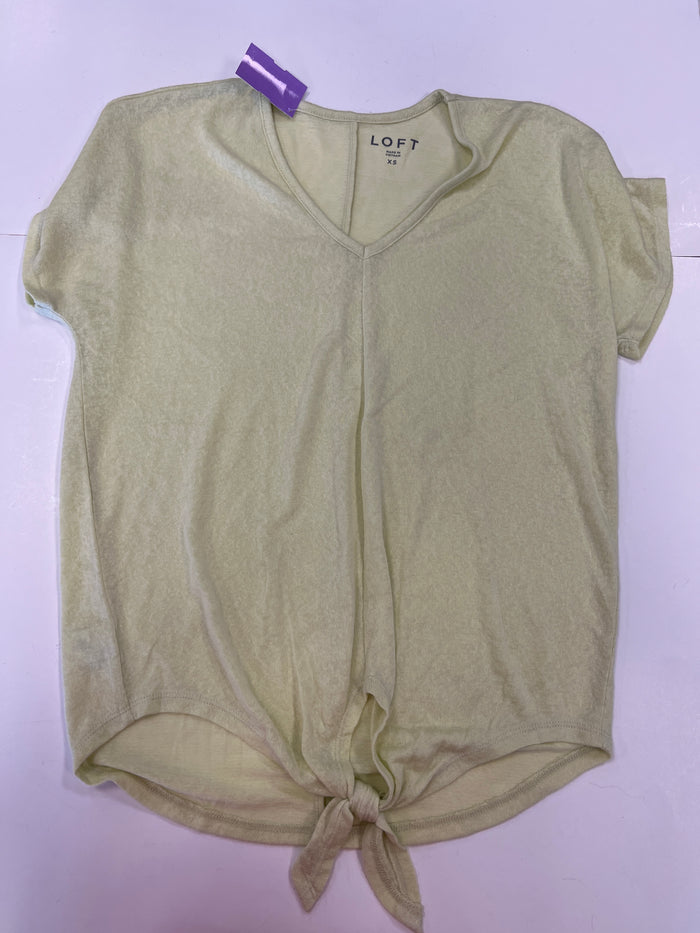 Yellow Top Short Sleeve Loft, Size Xs